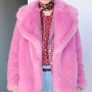 J. Crew Pink Fur Jacket